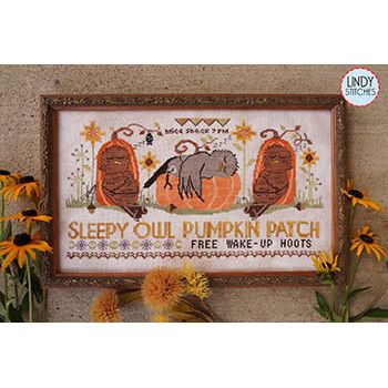 Sleepy Owl Pumpkin Patch Pattern