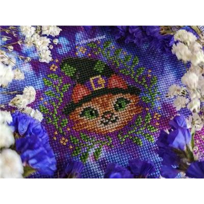 Herbal Witch Cat Pattern