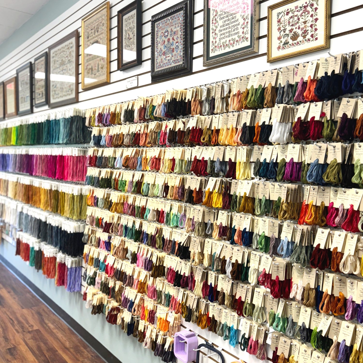 Thread wall at Colour and Cotton Needleworks in St. Louis, Missouri