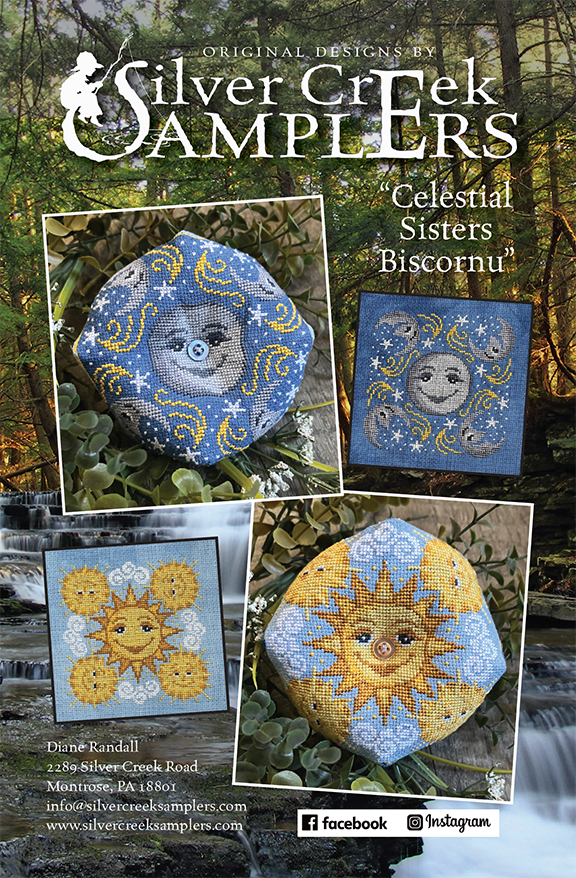 Celestial Sisters Biscornu Pattern (Nashville Market 2025)