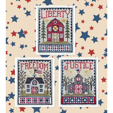 Patriotic Barn Trio Pattern